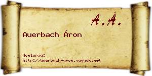Auerbach Áron névjegykártya
