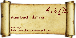 Auerbach Áron névjegykártya